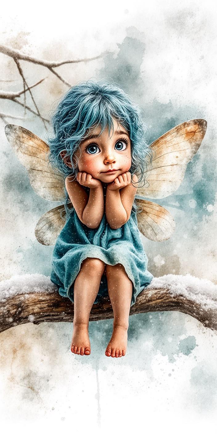 Cute Winter Fairy Girl Wallpaper