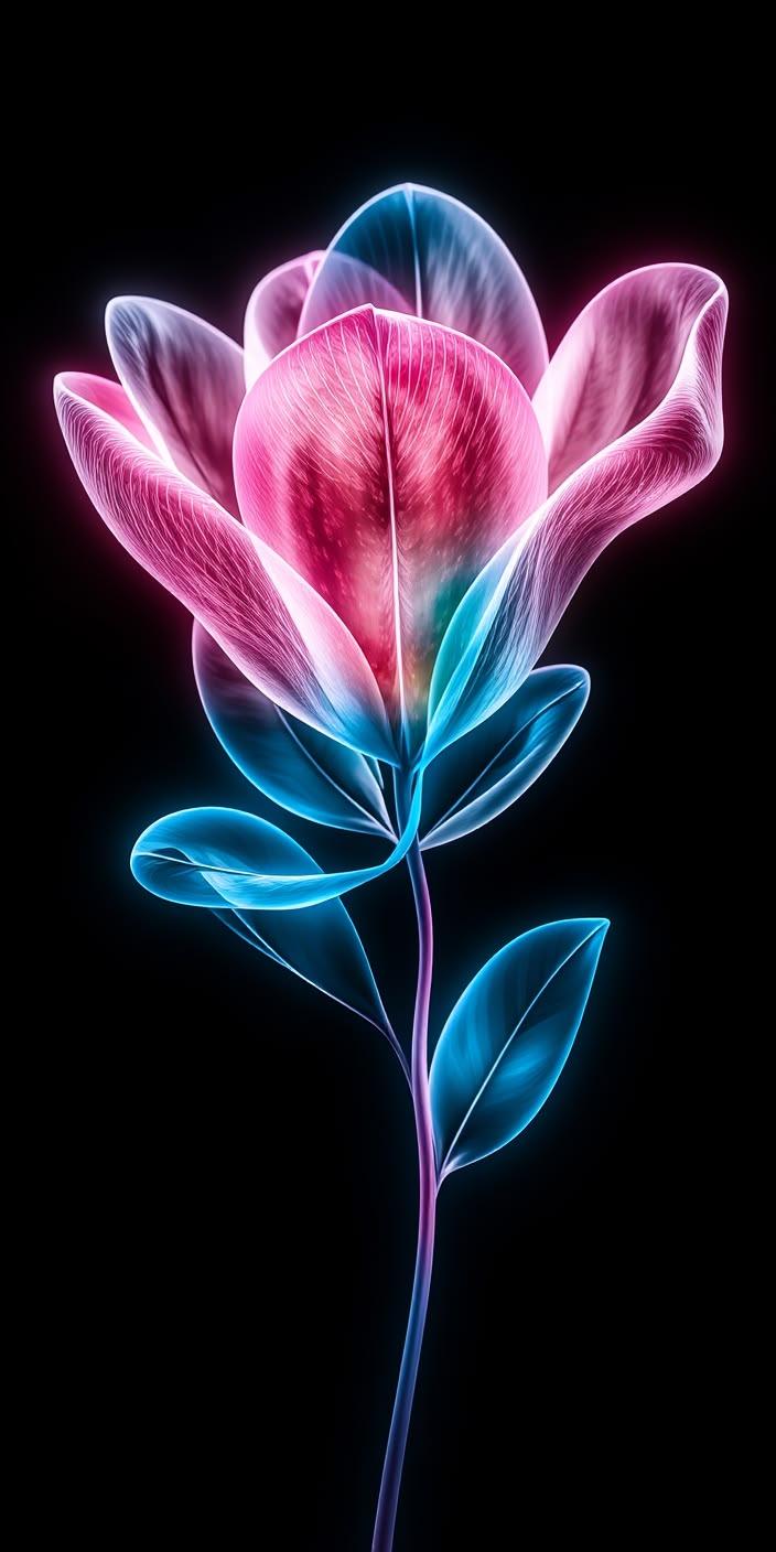 Abstract Neon Flower Wallpaper