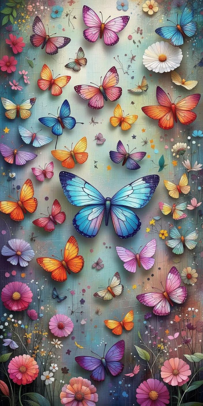 Pastel Butterfly Aesthetic Wallpaper