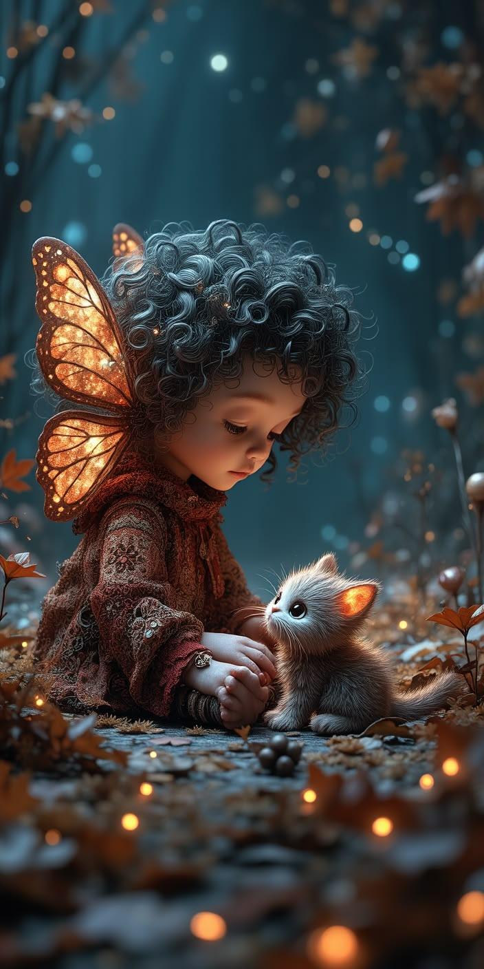 Cute Fantasy Fairy Cat Wallpaper