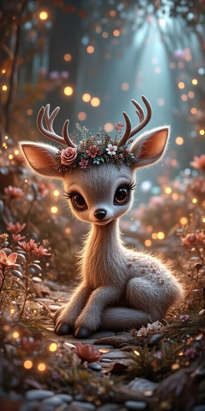 Cute Fantasy Deer Wallpaper