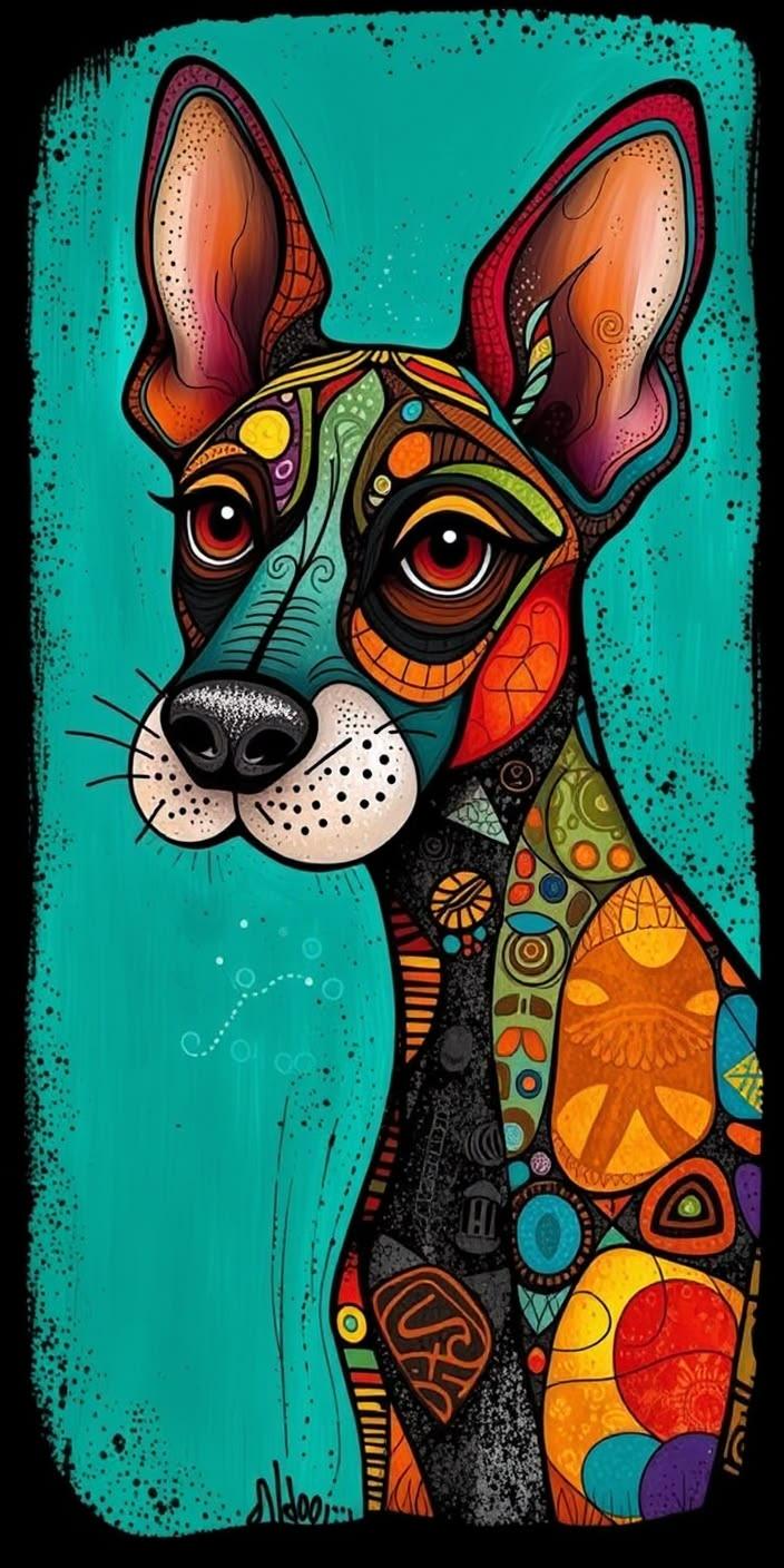 Colorful Artistic Dog Wallpaper