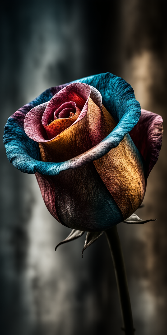 Dark Rainbow Rose Aesthetic Wallpaper