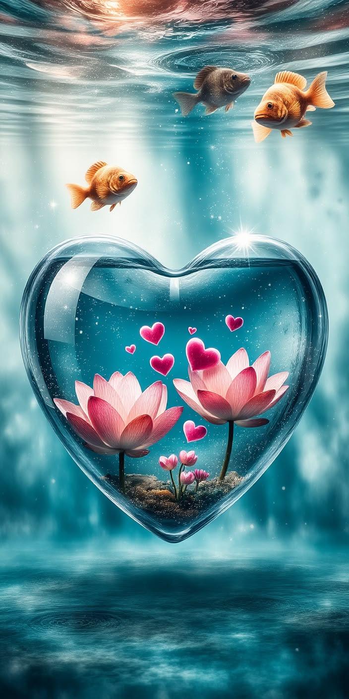Underwater Heart Fantasy Aesthetic Wallpaper