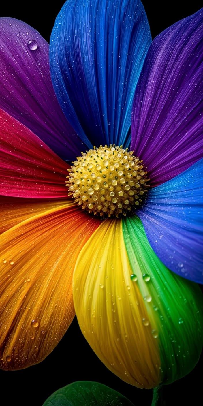 Rainbow Flower Macro Wallpaper