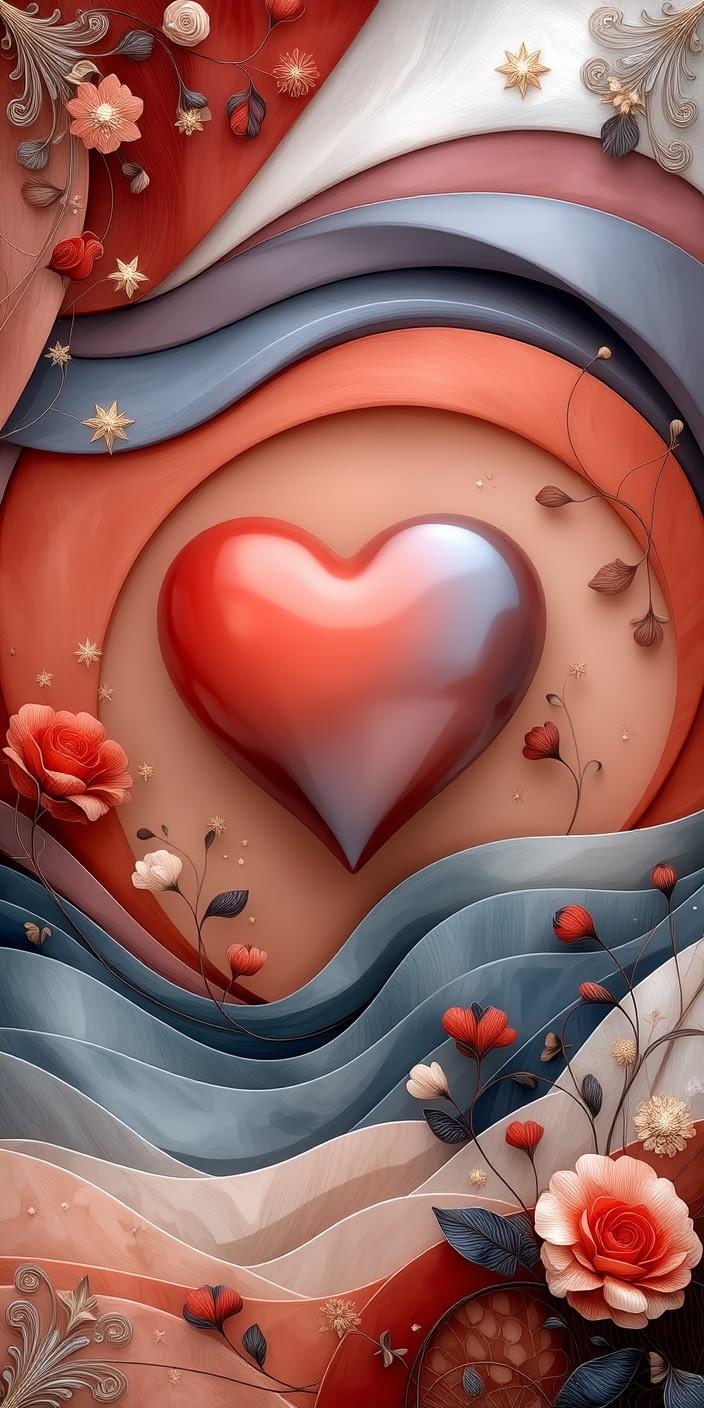 Luxury Rainbow Heart Wallpaper