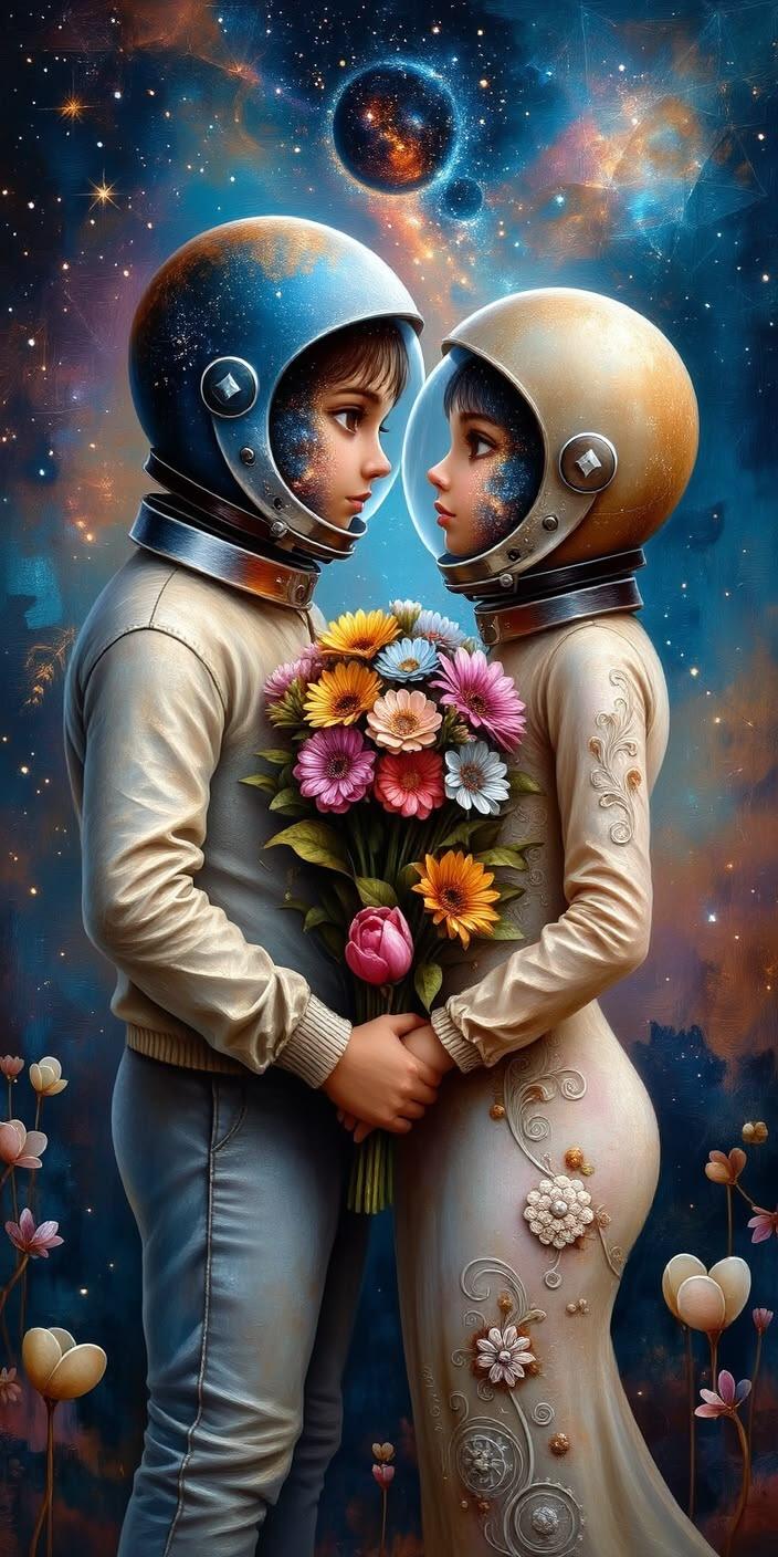 Astronaut Love Wallpaper