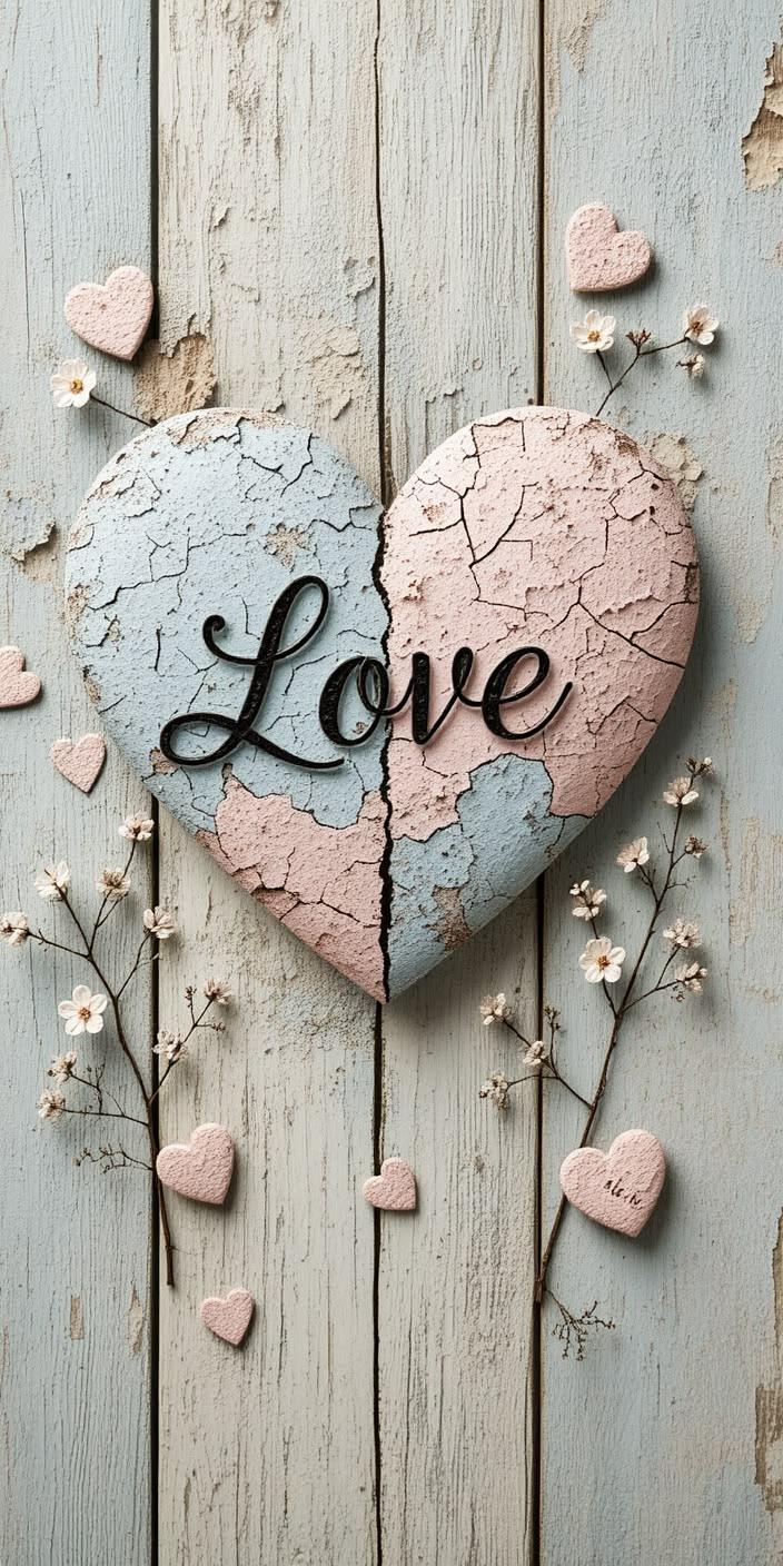 Rustic Love Heart Wallpaper