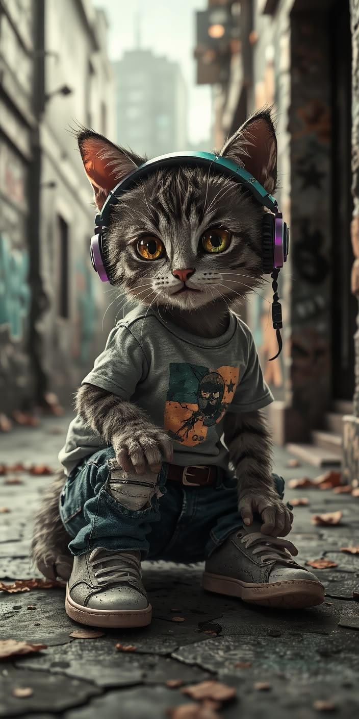 Street Style Kitten Wallpaper
