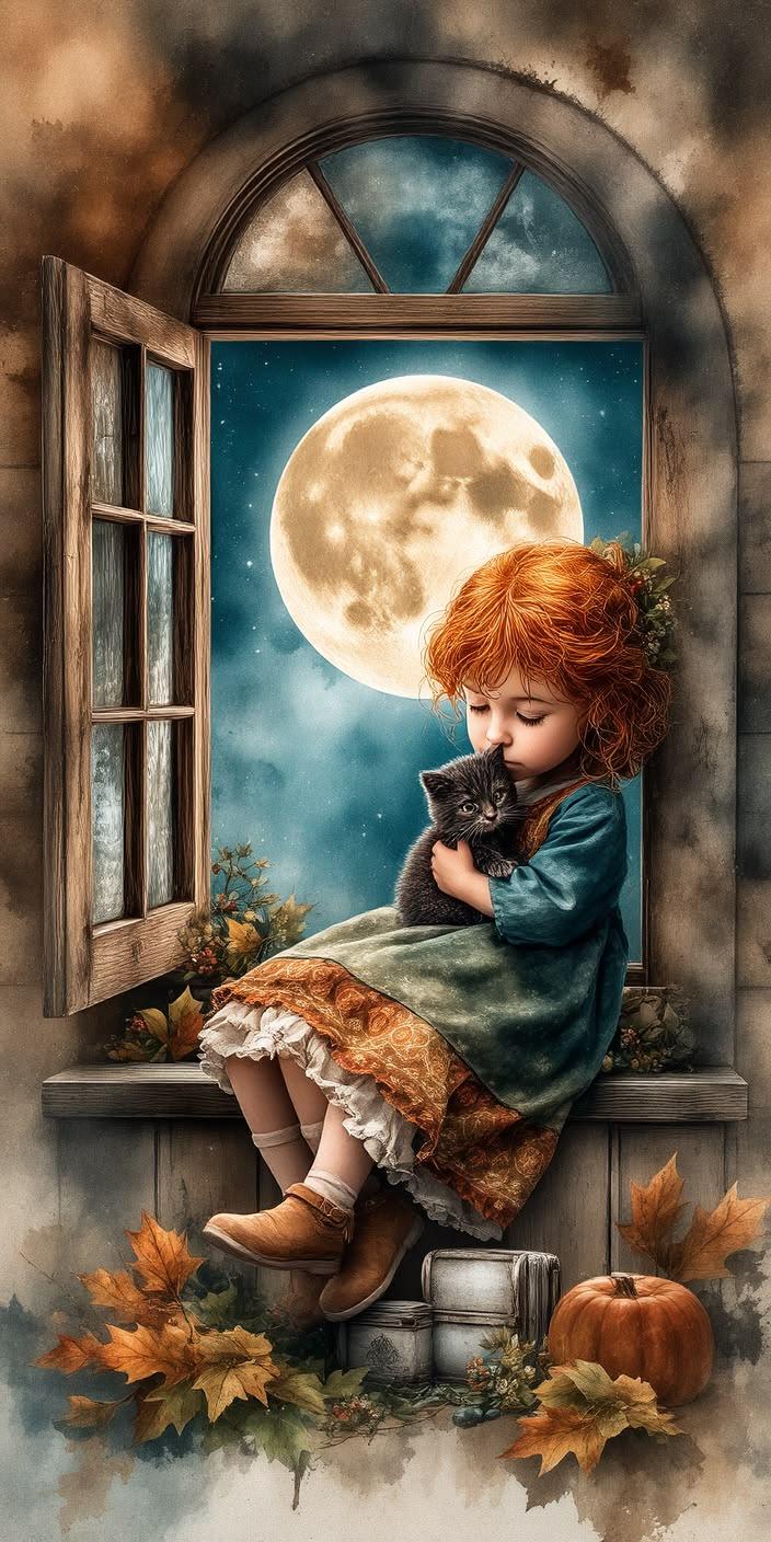 Dreamy Moon Girl Wallpaper