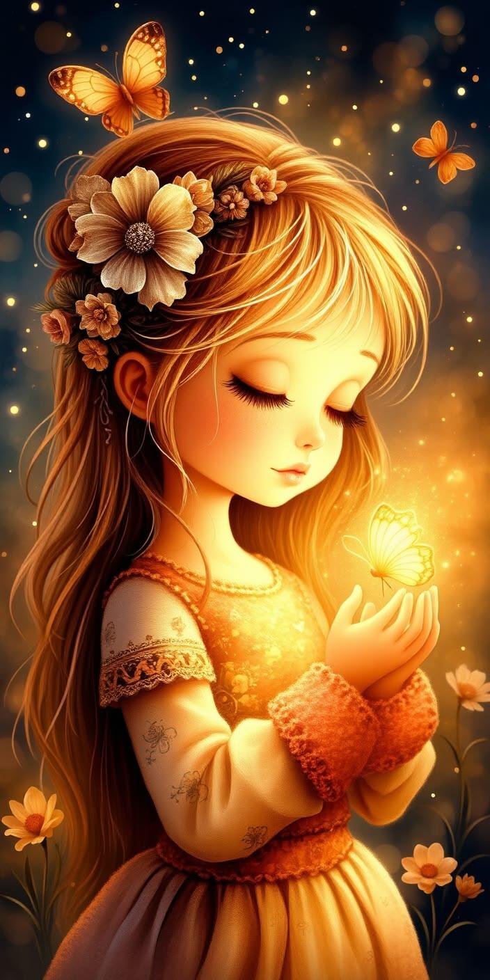 Magical Girl Butterfly Glow Wallpaper