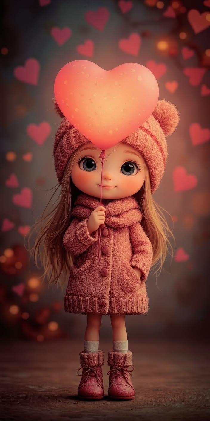 Cute Pink Love Balloon Wallpaper