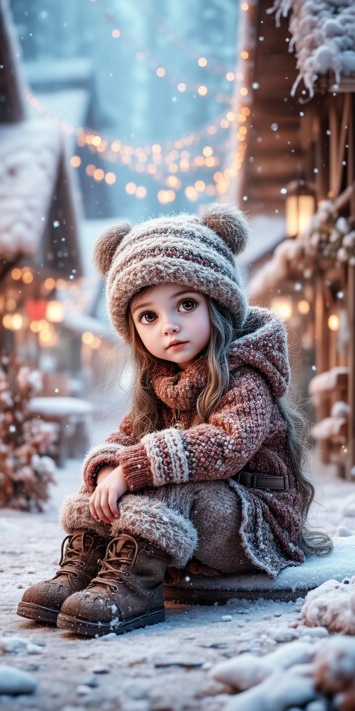 Cute Winter Cozy Girl Wallpaper
