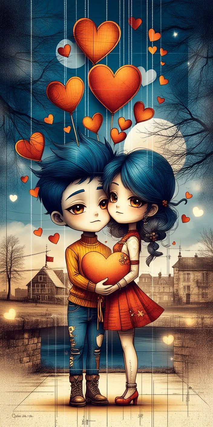 Cute Love Cartoon Couple