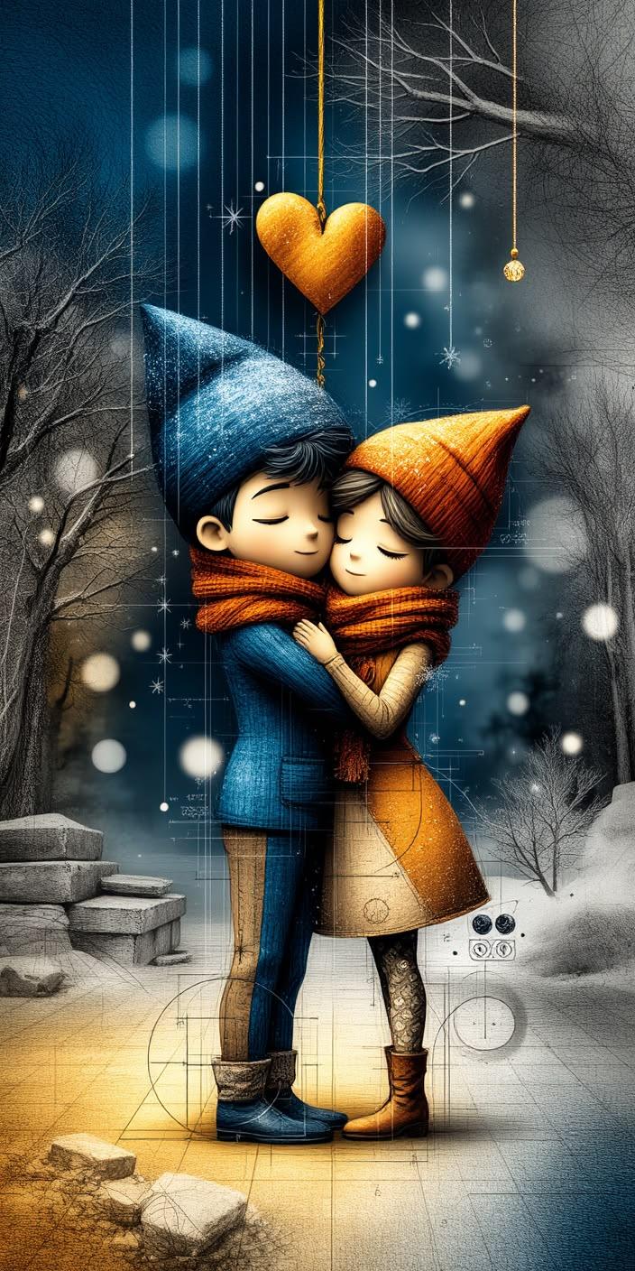 Cute Winter Love Couple Wallpaper Snow Aesthetic