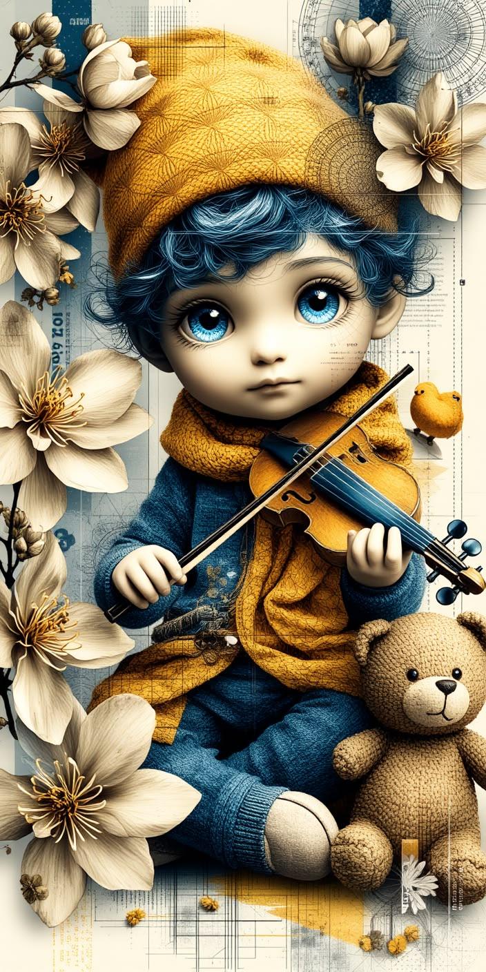 Cute Boy Violin Wallpaper Aesthetic