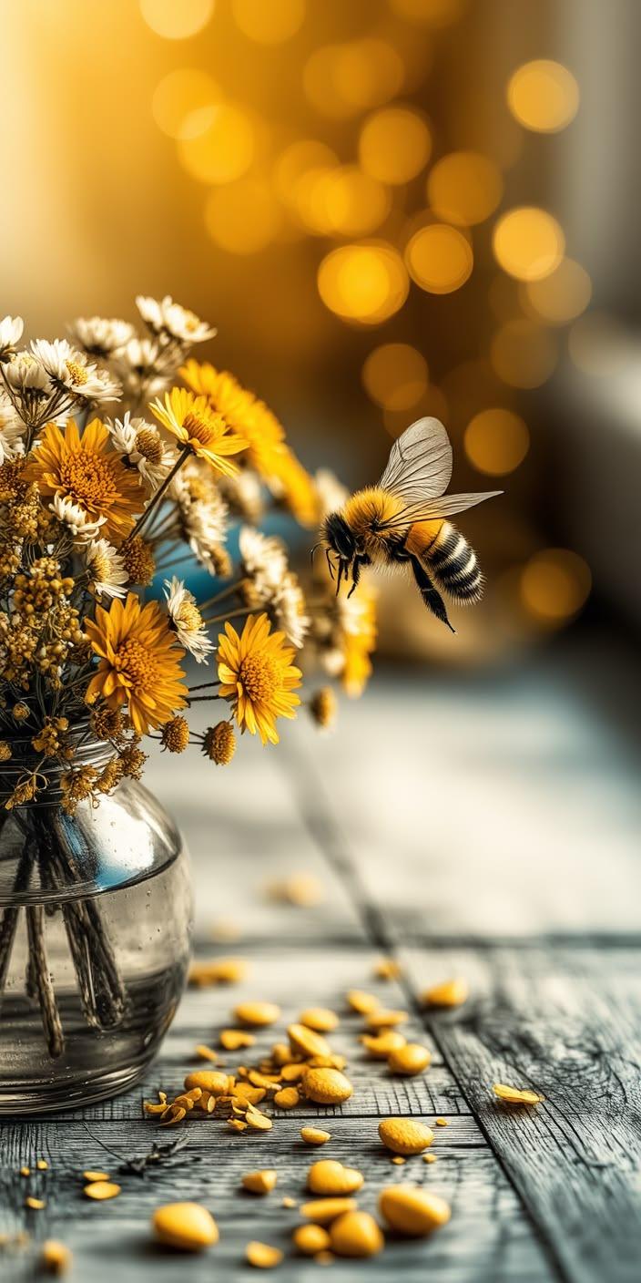 Cute Bee Flower Wallpaper Aesthetic