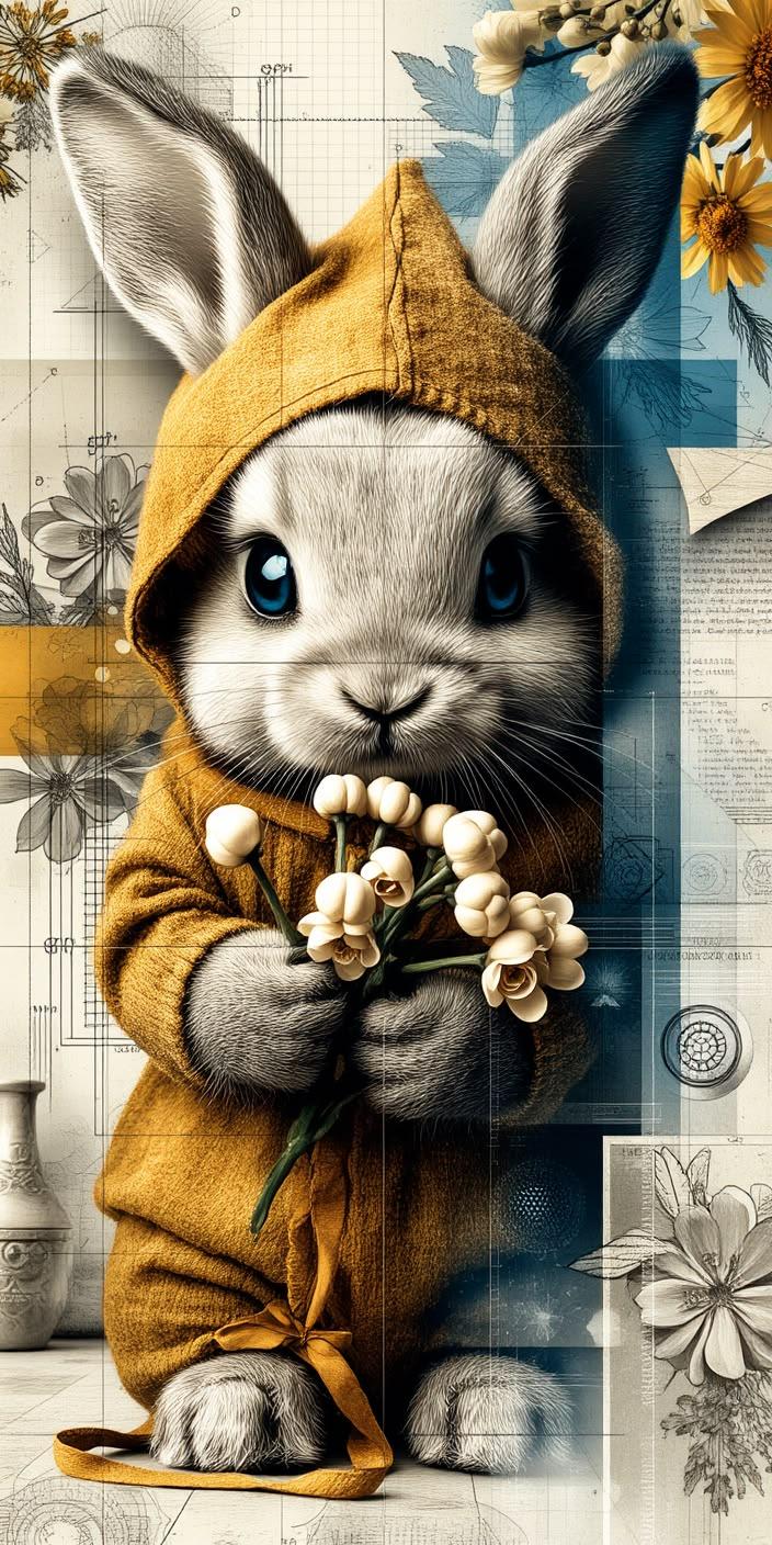 Surreal Bunny Interior Wallpaper