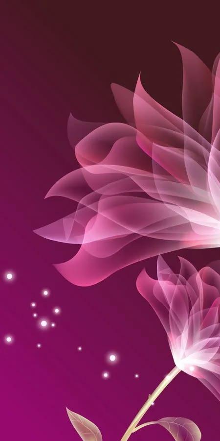 Pink Glowing Floral Dream Wallpaper