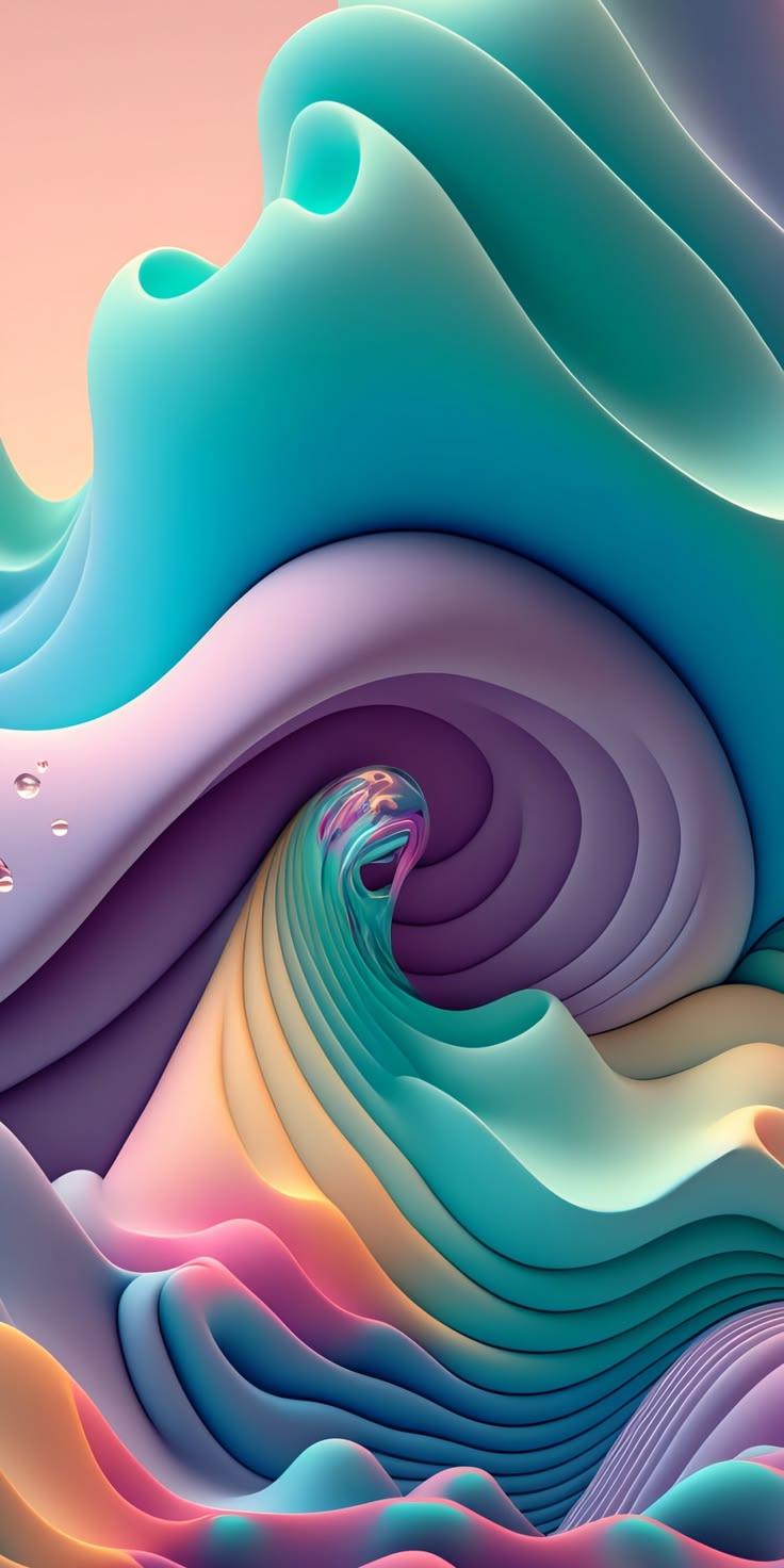 Abstract Pastel Wave Wallpaper