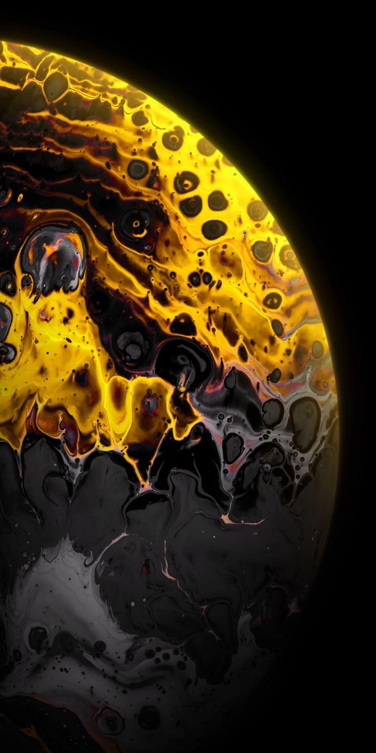 Golden Abstract Planet Wallpaper