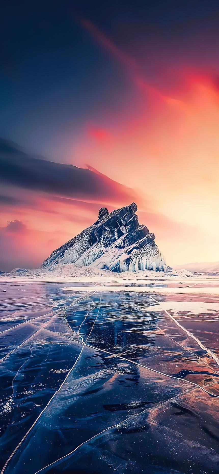 Frozen Lake Mountain Wallpaper