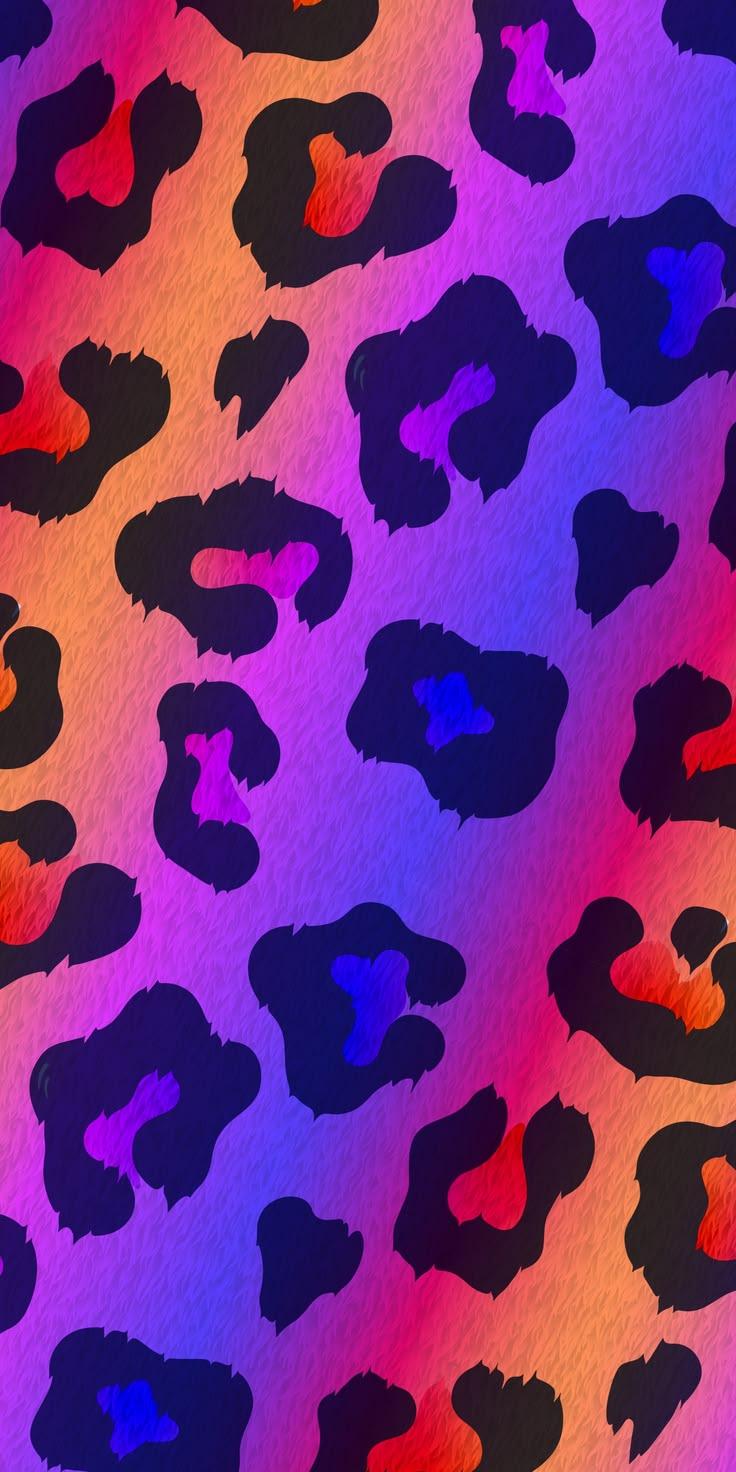 Colorful Leopard Print Wallpaper