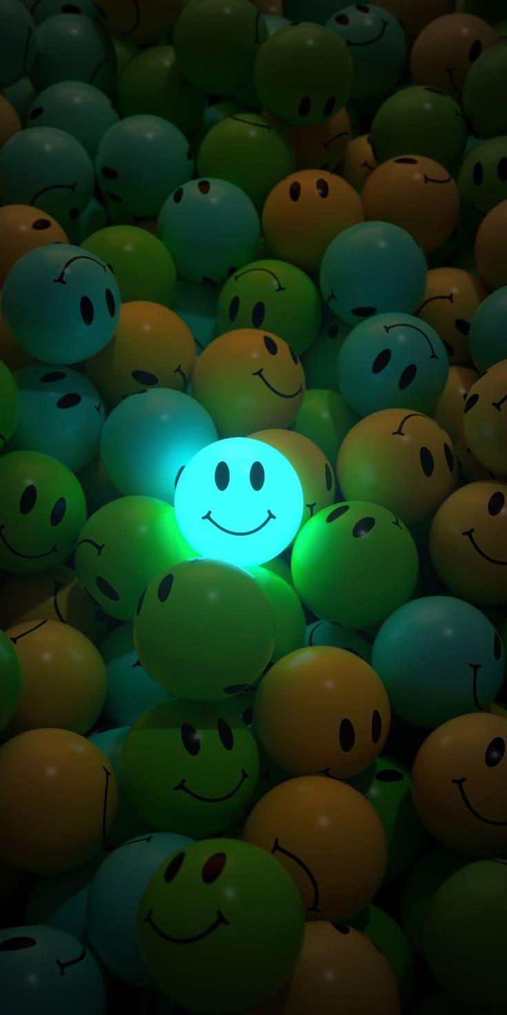 Glowing Smile Emoji Wallpaper