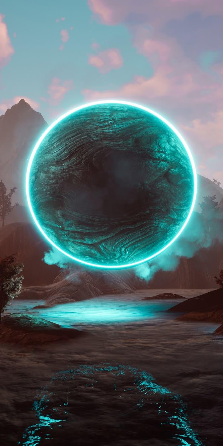 Neon Fantasy Orb Wallpaper