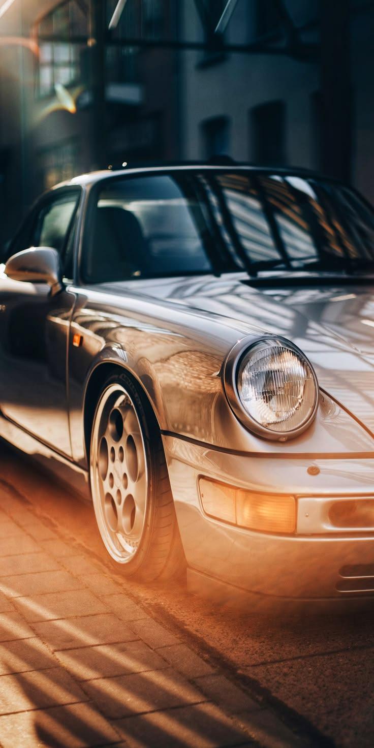 Silver Porsche Street Car Wallpaper