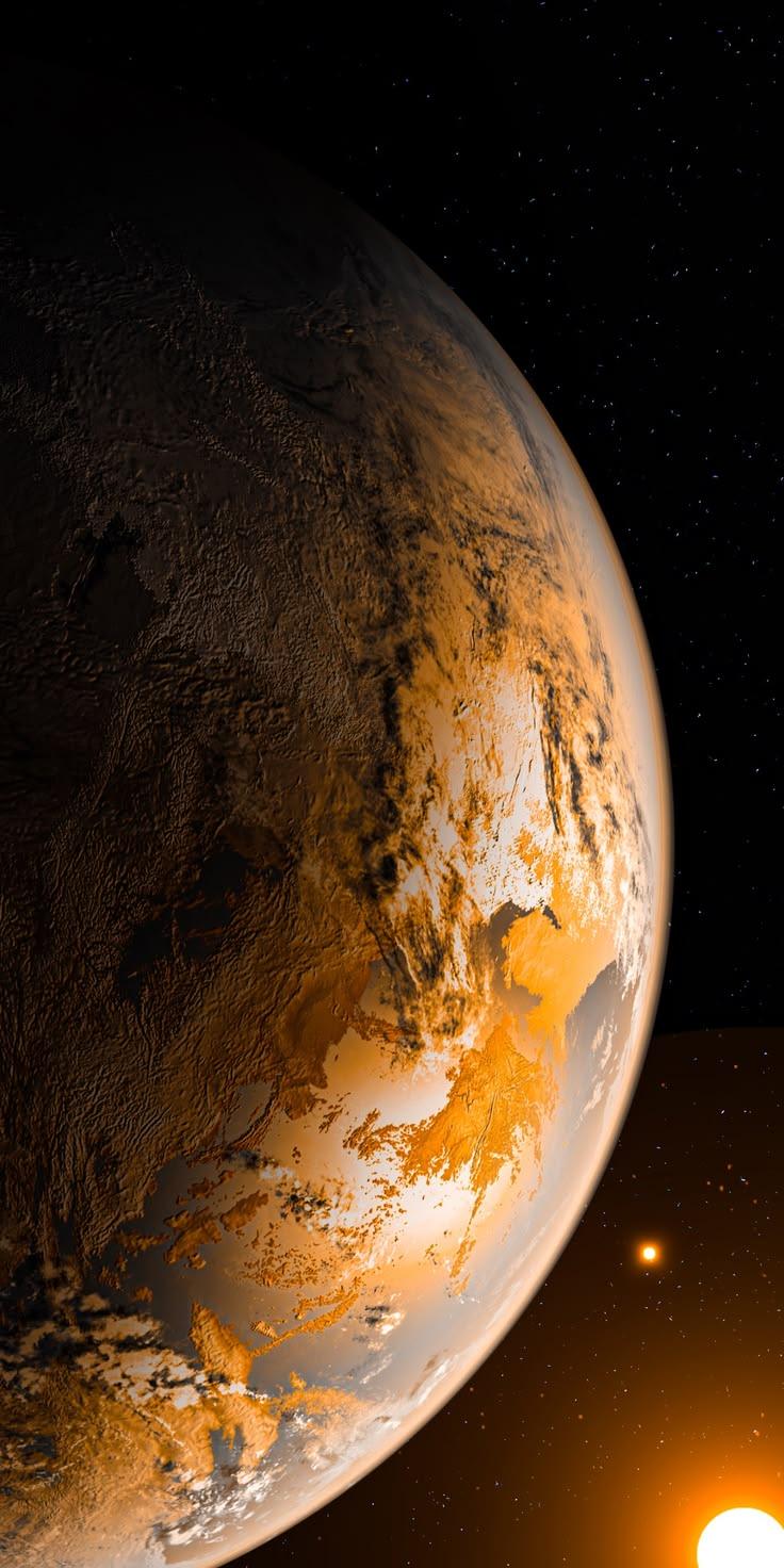 Golden Planet Space Wallpaper