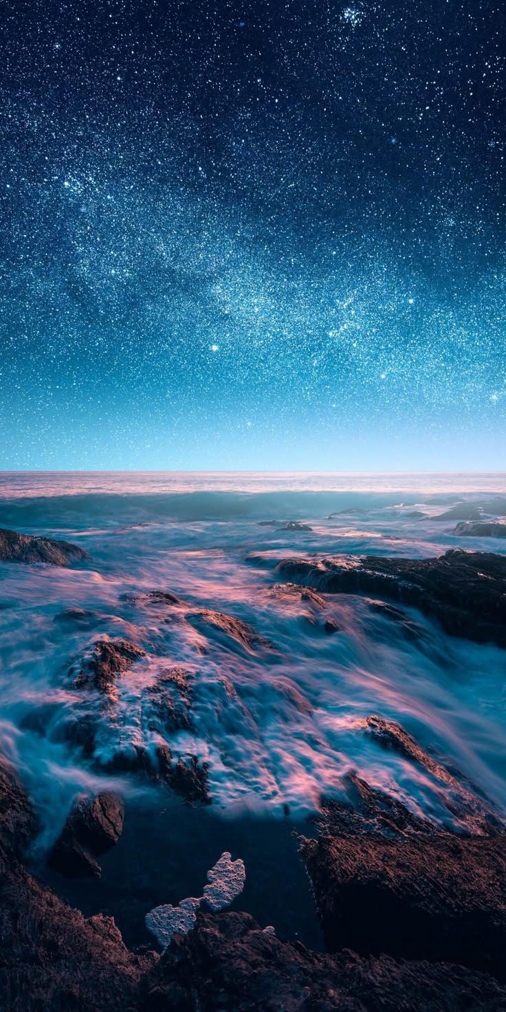 Starry Ocean Night Wallpaper