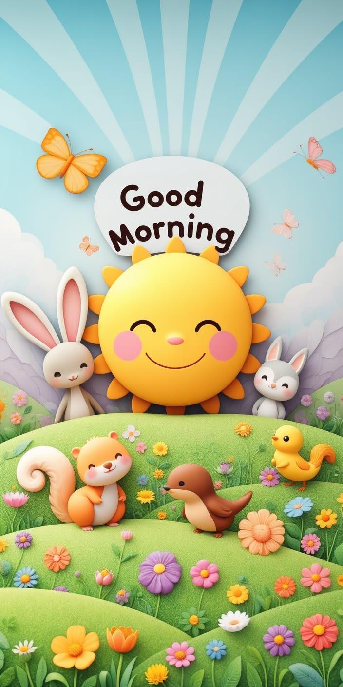 Cute Good Morning Animals Wallpaper