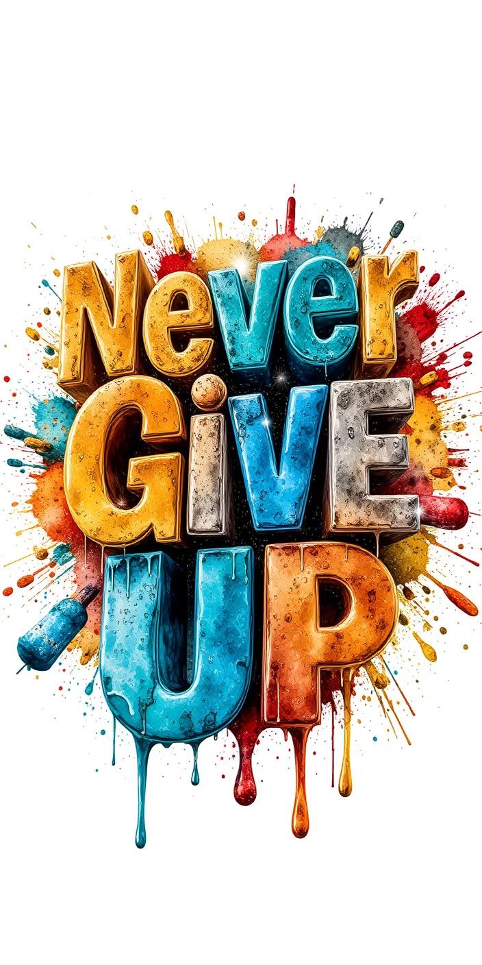 Never Give Up Motivational Wallpaper
