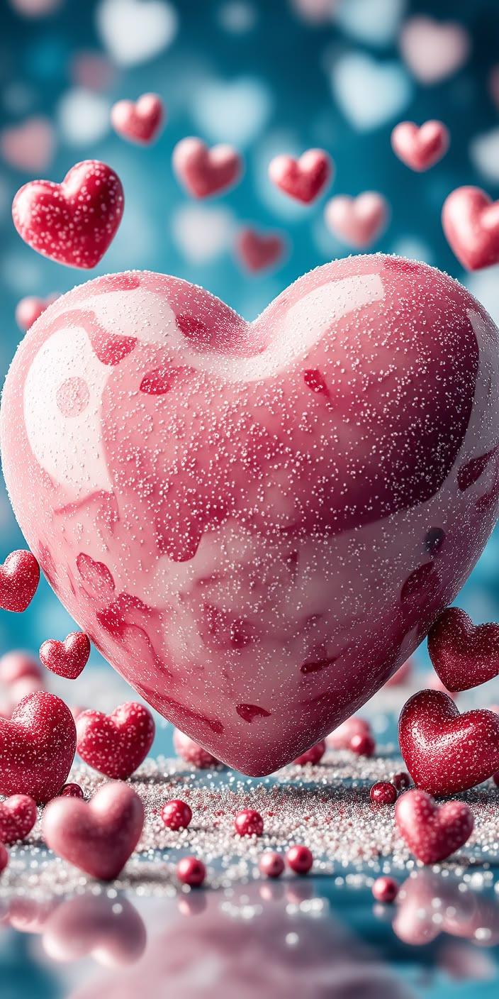 Sweet Glitter Heart Love Wallpaper