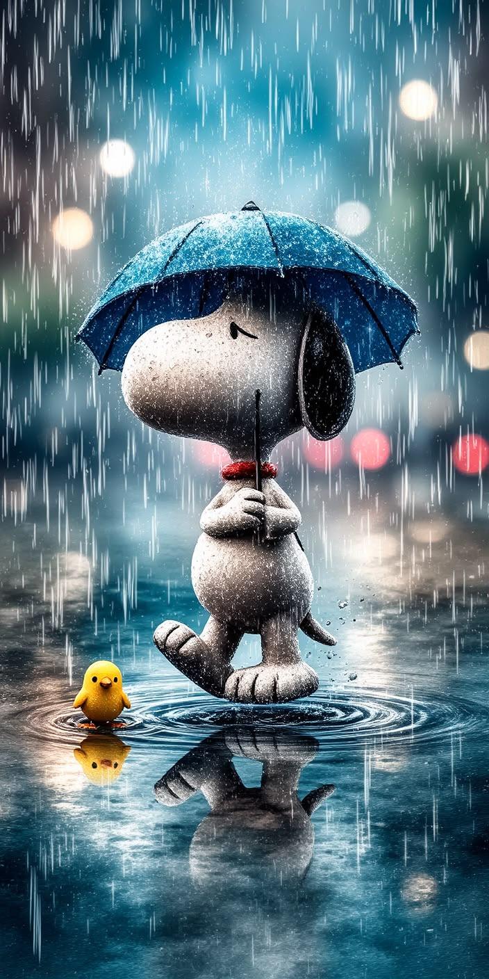 Snoopy Rain Umbrella Wallpaper