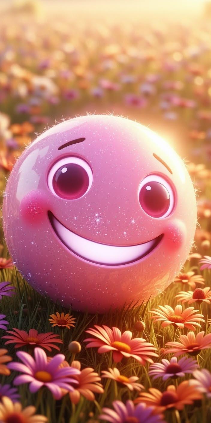 Cute Flower Smiley Wallpaper
