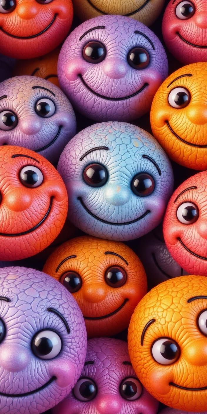 Colorful Texture Smiley Wallpaper