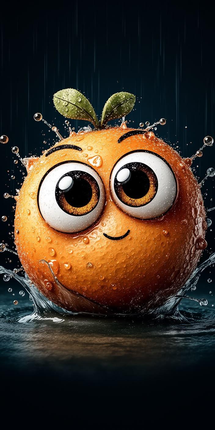 Cute Orange Kawaii Wallpaper