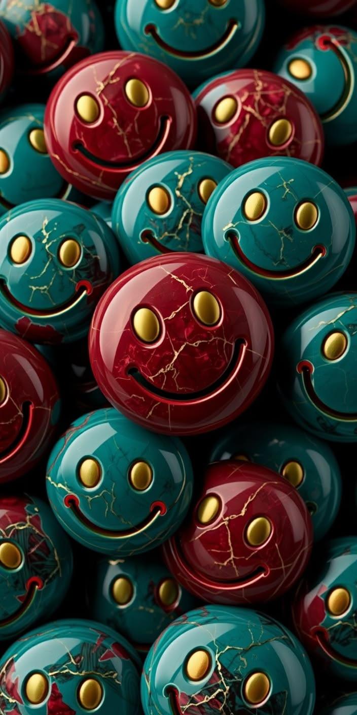 Colorful Smiley Face Balls wallpaper