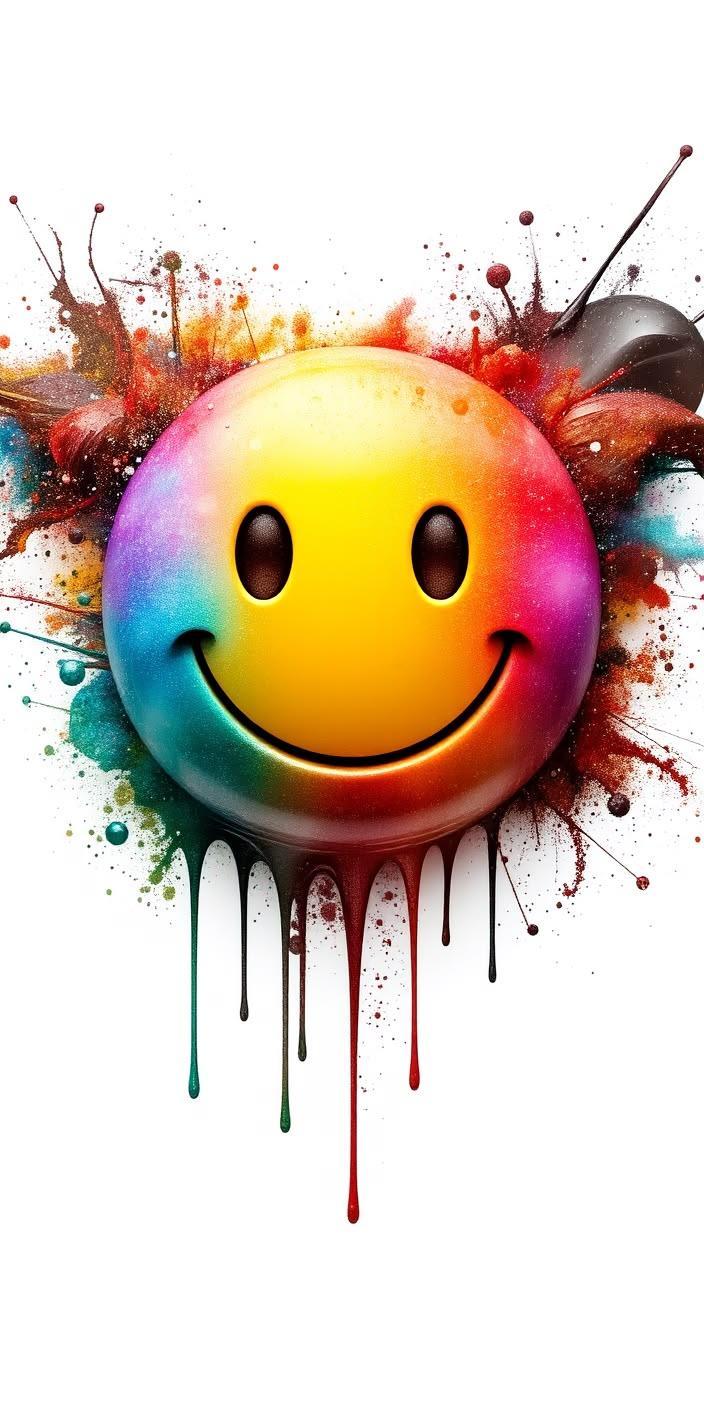 Rainbow Drip Smile Wallpaper