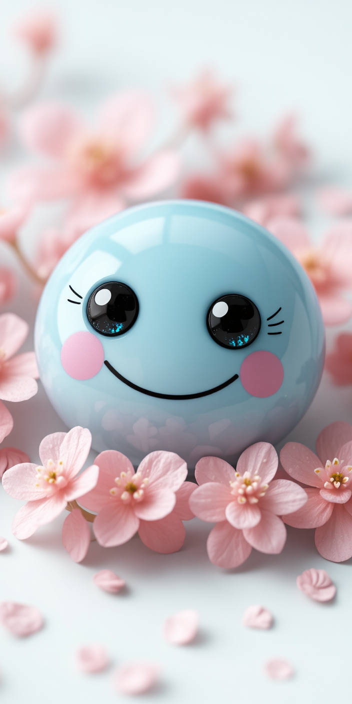 Cute Blue Smile Flower Wallpaper