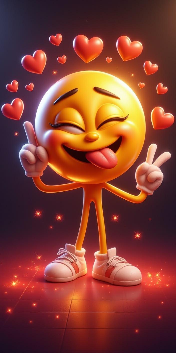 Glowing Emoji Love Wallpaper