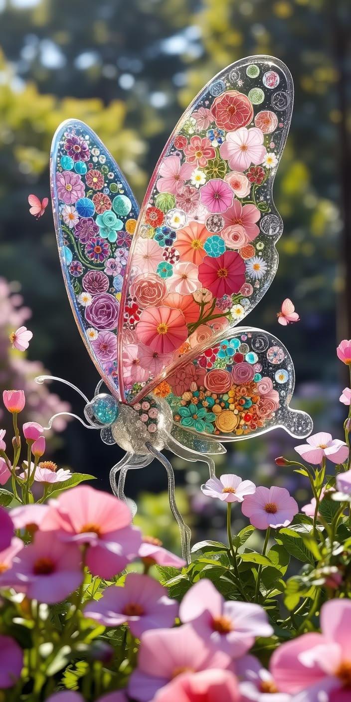 Crystal Blossom Wings Wallpaper