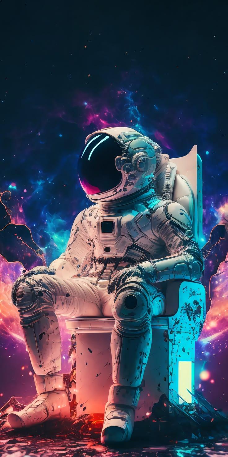Astronaut Cosmic Throne Wallpaper
