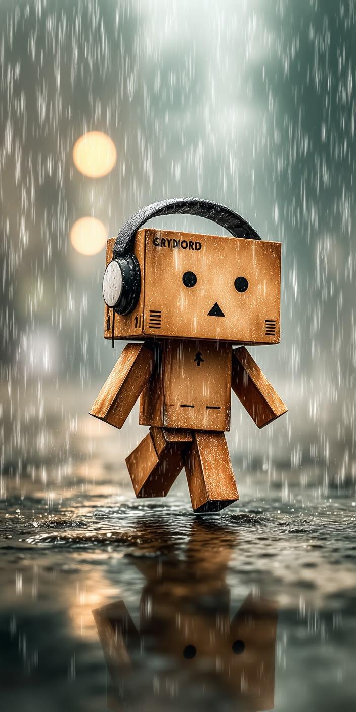 Music Cardboard Robot Wallpaper