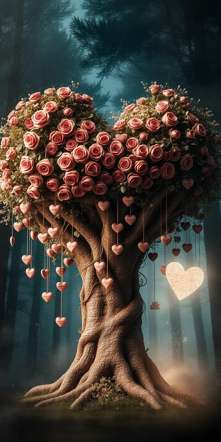 Pink Blossom Heart Wallpaper