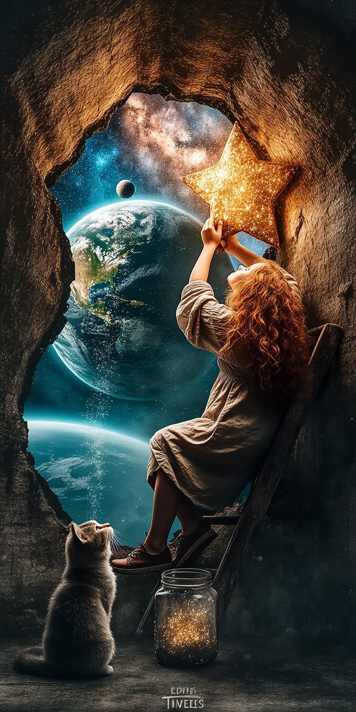 Cosmic dreamscape aesthetic wallpaper