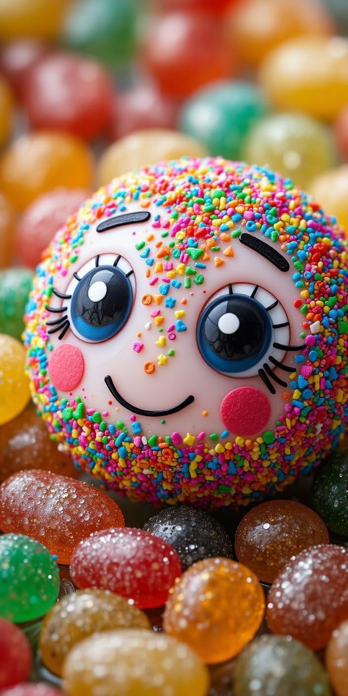 Cute Candy Smiley Aesthetic Wallpaper