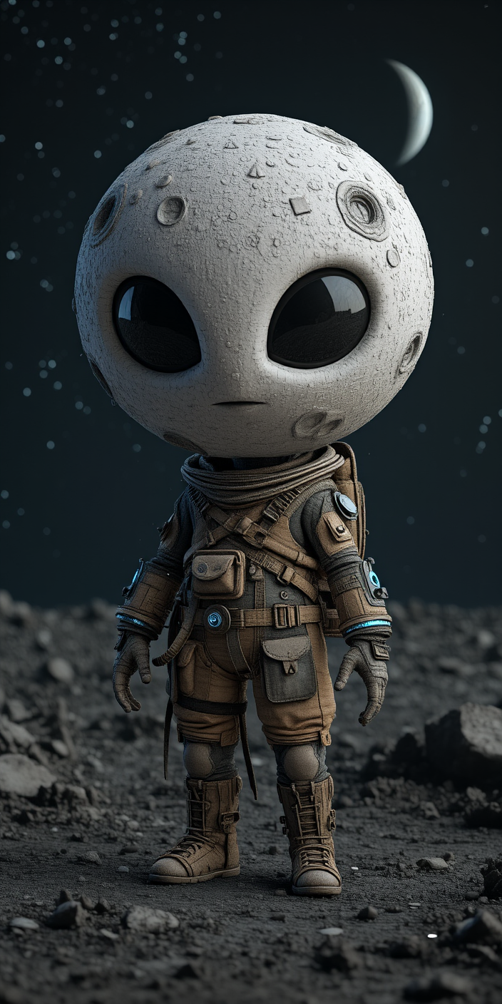 Chibi Moon Astronaut Wallpaper